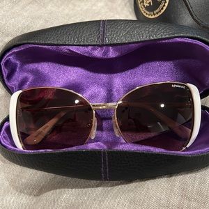 Polaroid white and gold sunglasses